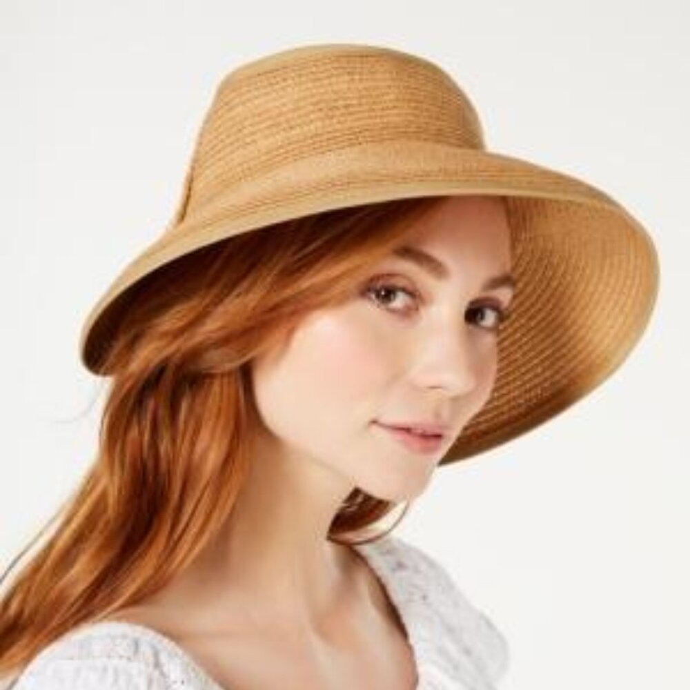 Packable Visor Hat With Bow Sparkling Yarn